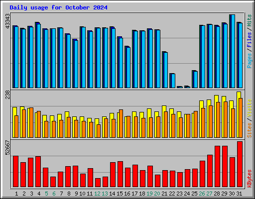 Daily usage for October 2024