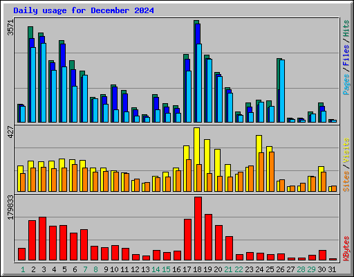 Daily usage for December 2024