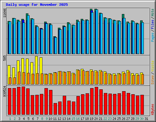 Daily usage for November 2025
