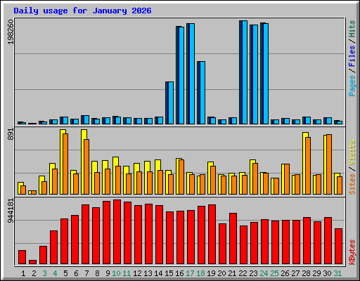 Daily usage for January 2026